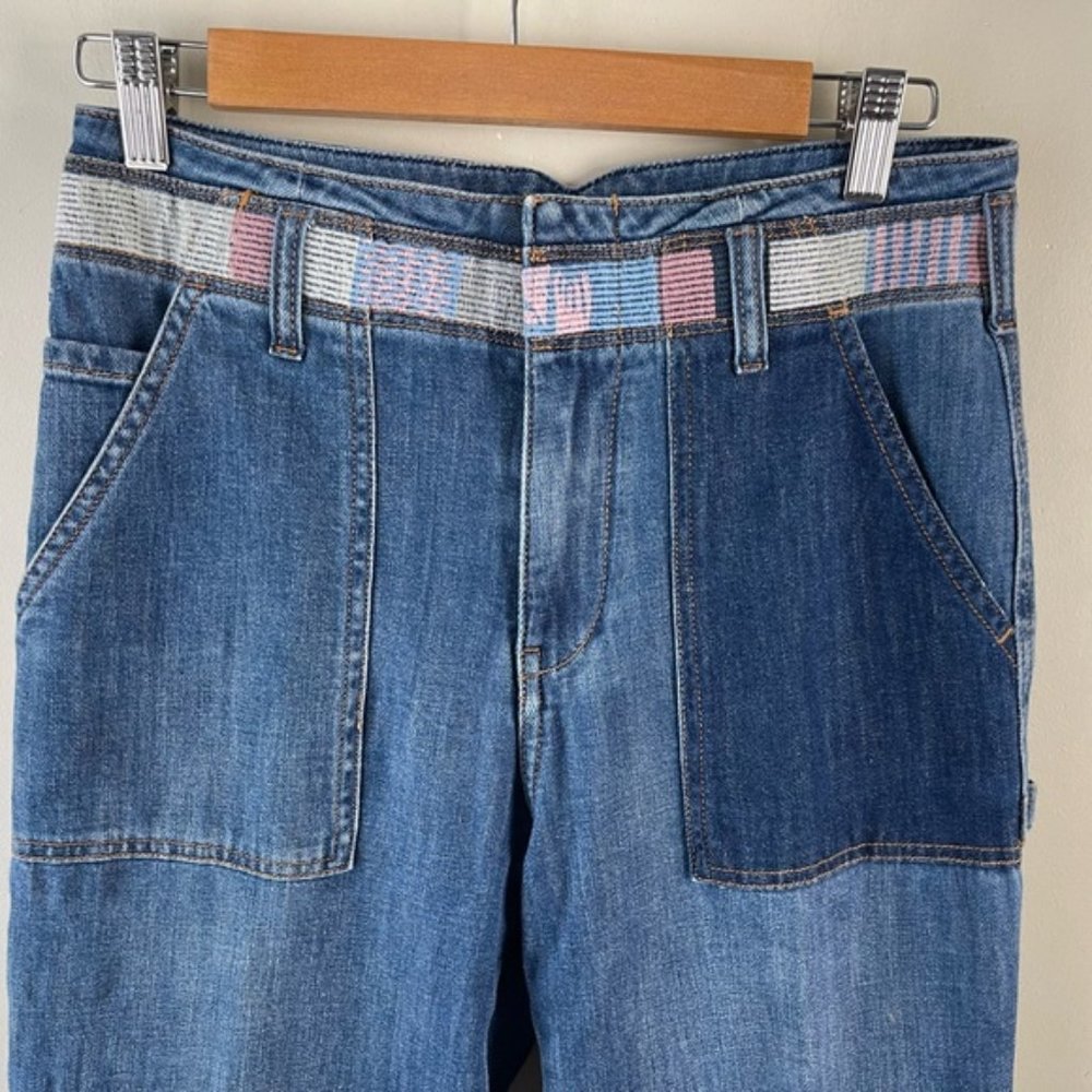 Anthropologie Patchwork Boyfriend Jeans in Medium Blue - Picture 4 of 15